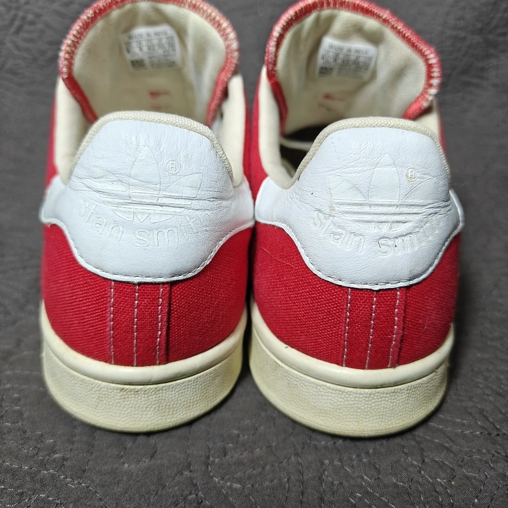 Adidas Stan Smith Scarlet Canvas Classic Logo Retro Sneakers Men's Shoe Size 8.5